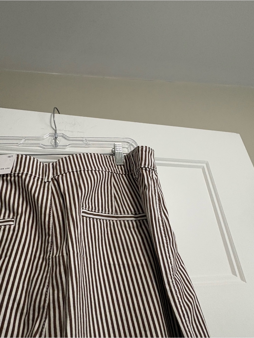 NWT Loft Palmer Wide Leg Crop Pants in Brown Stripe Size 16T - Picture 9 of 16